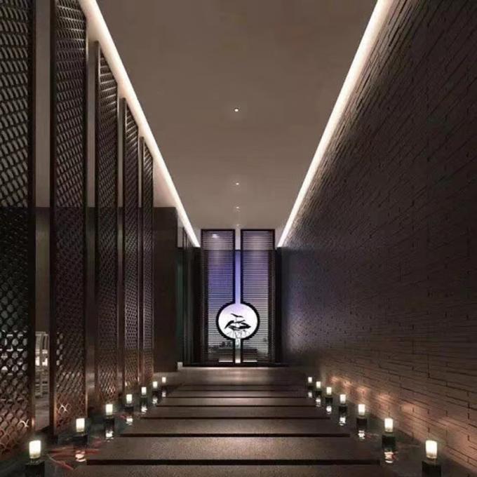 Laser Cutting 3*10ft Jali Decoration Hotel Project Home Furniture Brush Gold Stainless Steel Screen 7