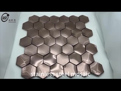 Round Shape Gold Color Stainless Steel Mosaic Tile For Wall Background