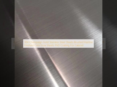 304 Champaign Gold Stainless Steel Sheets Brushed Hairline Finished Color Inox Sheets PVD Coating For Cabinet