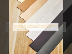 Customized Black Silver Color 304 Brushed SS Baseboard Color Gold Champaign Gold Mirror Polished 316L Stainless Steel Trim