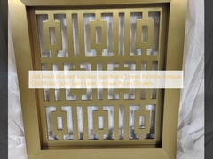 304 Finish Brushed Stainless Steel Metal Screen Partition Antique Gold Brass Color Satin Laser Engrave Room Dividers