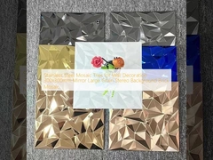 Stainless Steel Mosaic Tiles for Wall Decoration 300x300mm Mirror Large Grain Stereo Background Brick Mosaic