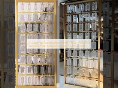Ti-Gold Hairline Brushed Mirror Glass Insert 304 Stainless Steel Screen Partition Room Dividers