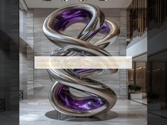 Customized Factory 304 Finishes 3D Mirror Polished 316L Stainless Steel Sculpture For Sale In Office Building