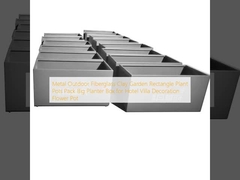 Metal Outdoor Fiberglass Clay Garden Rectangle Plant Pots Pack Big Planter Box for Hotel Villa Decoration Flower Pot