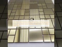 201 304  Gold Stainless Steel MosaicSquare Background Decorative Sheet Good Quality Modern Style 3D Metal Wall Tiles