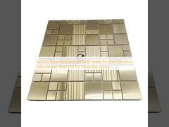Factory Price New Design   Gold Metal   Brushed   Stainless Steel Mosaic Wall Tile For Hotel  Bar Room