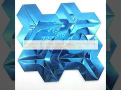 Middle East Blue Mirror Surface  Popular Decor Rose Gold And Silver Color Aluminum Metal Mosaic Tile