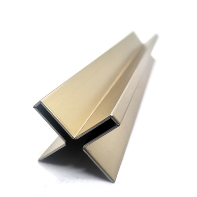 PVD X Shape Stainless Steel Tile Channel Trim Rose Gold Black Silver Brushed Hairline 1.0 0.8mm  For Decor