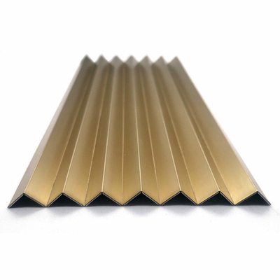 Zr Brass Color Stainless Steel Tile Trim Continuous 90 Degree Triangle