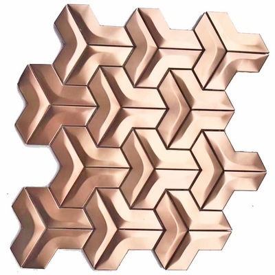 AISI 201 304 Bathroom Rose Gold Mosaic Tiles Hairline Polished Finished