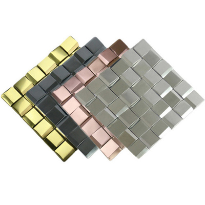 292x292mm Metal 3D Curved Stainless Steel Mosaic Tiles Wall Decor PVD Plated