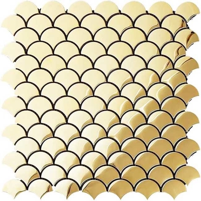 Shell Shape Metal Brushed Stainless Steel Mosaic Tiles ASTM 304 305x305mm