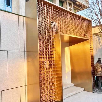 SUS316 Brass Gold Stainless Steel Entrance GB PVD Plated For Building Entrance