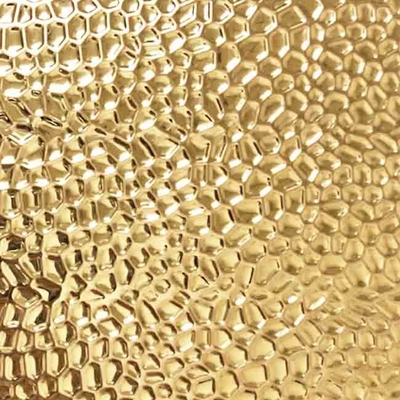 Gold Color Embossed Stainless Steel Sheet Honeycomb Pattern
