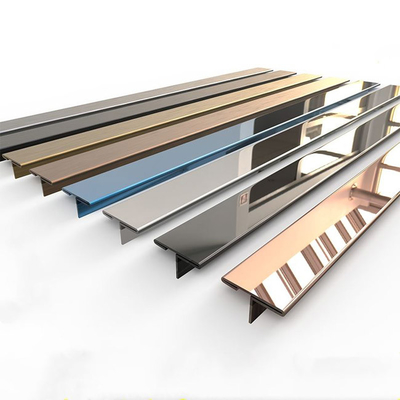 304 316L 201 Grade Color T Shape Stainless Steel Trim Strip for Tile Partition