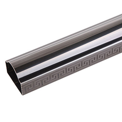 Black Arc Rectangle Stainless Steel Embossed Pipe 5800mm 6000mm