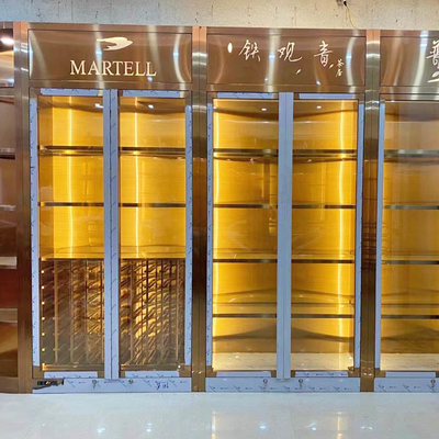SUS 304 Brass Color Stainless Steel Wine Cabinet