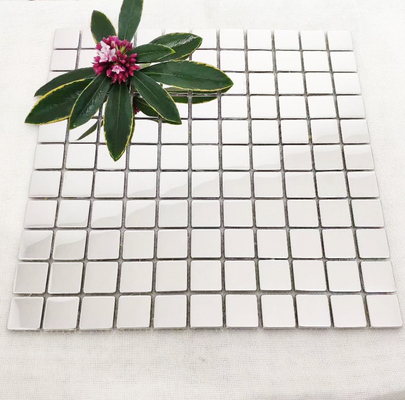 Small Particle Silver 304 Stainless Steel Mosaic Tiles For Bathroom
