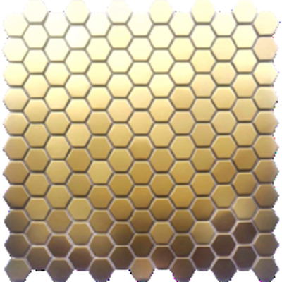 Rose Gold Stainless Steel Mosaic Tiles Irregular Shape Glass Mosaic Pebbles