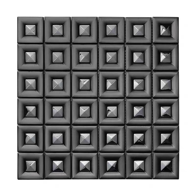 304 Luxury Square Black Art Metal Stainless Steel Mosaic Decorative Wall Tile Living Room TV Background Wall
