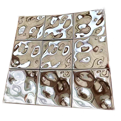 Luxurious  Beautiful White Water Ripple Mirror Metal Stainless Steel Mosaic Background Wall Tiles
