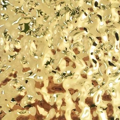 Mirror Gold Color Water Ripple Stainless Steel Sheet For Ceiling Decoration