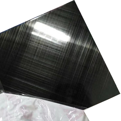 Dark Black Cross Hairline 45 Degree Colored Stainless Steel Sheet 0.35mm Thickness