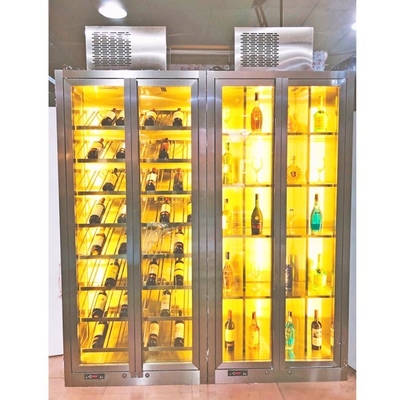 OED Custom Commercial Stainless Steel Wine Cabinets Temperature Controlled For Hotel Bar