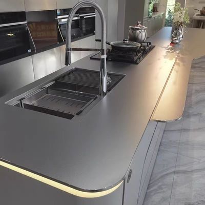 Customized 316L Hairline Brushed Embossed Beadblasting Surface Stainless Steel Sheets Finished 304 Round Edge Kitchen Desktop