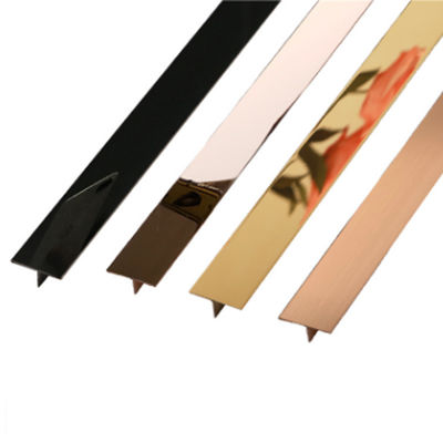 SUS316L Stainless Steel Trim Strip T Profile 0.5mm To 1.5mm Gold Rose Gold