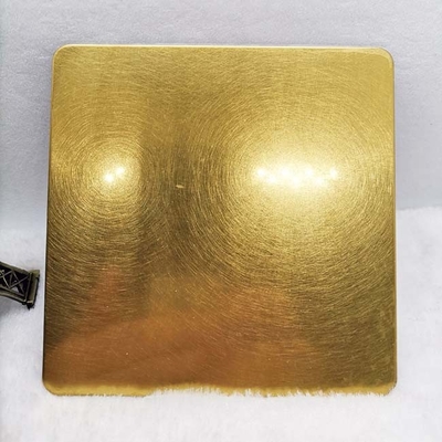 JIS304 Gold Hairline Coloured Stainless Steel Sheet 3mm