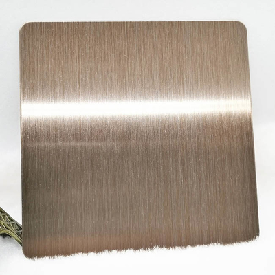 AISI 201 202 Colored Stainless Steel Sheet Moire Hairline Red Copper Plate 150*300cm