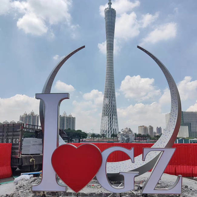 Custom Full Moon 304 Painted Powder Coating Sculpt 3D Mirror Polishing Islam 316L Stainless Steel Sculpture For Outdoor