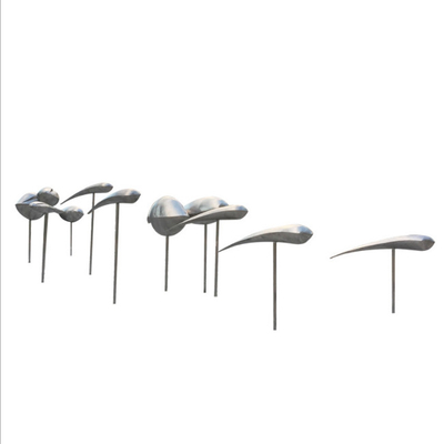 Color Powder Coated Silver Brass 316L Stainless Steel Outdoor Sculpture In Water Fountain