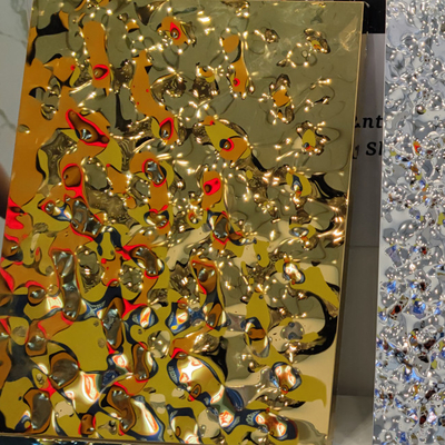 Silver Color 1.2MM 316L 15MM Thickness Surface Big Water Ripple Honeycomb Stainless Steel Ceiling Panel