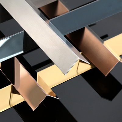 304 Customized Rose Gold Bronze Color Hairline Brushed Finished Surface 316L Stainless Steel Tile Trim For Villa Decoration