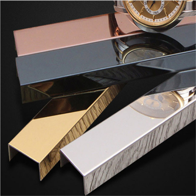Customized Shaped U Shaped Mirror 316L Stainless Steel Trim Strip For Apartment Decoration