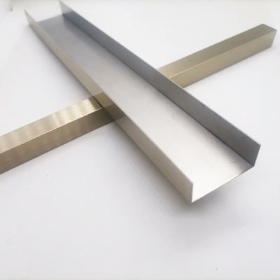 Color Gold Brushed Finished U-Shape 304 Stainless Steel Tile Edging 12mm For Hotel