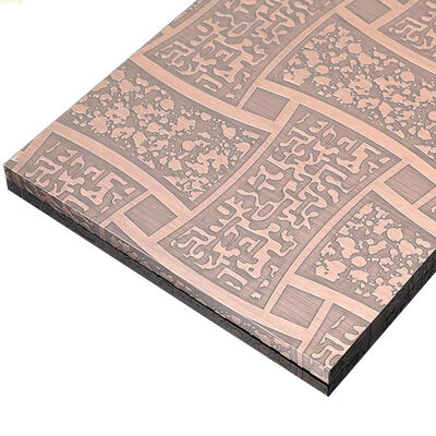 Good price Champagne Gold Beadblasted Color 316L Stainless Steel Etched Sheet online