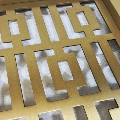 Brushed Gold 304 laser Islamic Stainless Steel Partition For Interior Project