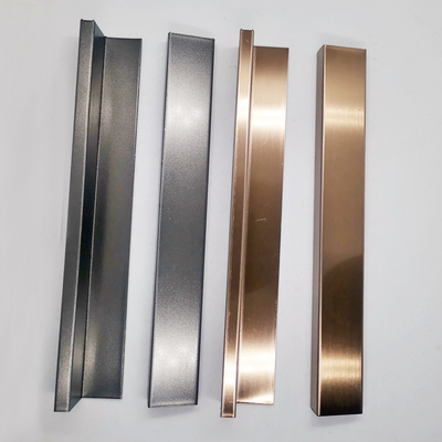 304 Rose Gold Color Hairline Finished Surface 316L Stainless Steel Tile Trim