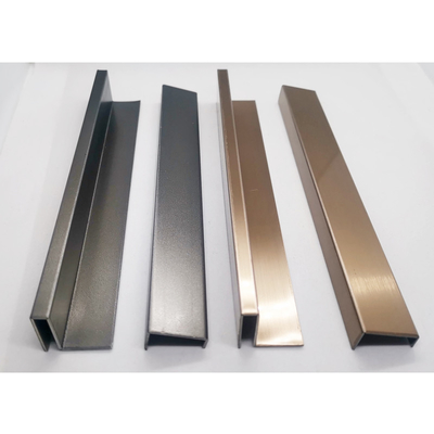 304 Rose Gold Color Hairline Finished Surface 316L Stainless Steel Tile Trim