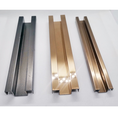 304 Rose Gold Color Hairline Finished Surface 316L Stainless Steel Tile Trim