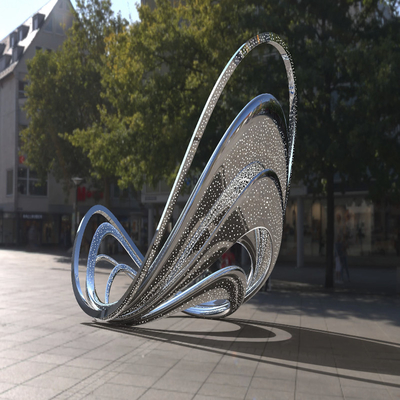 Color Painting Metal 304 Stainless Steel Outdoor Abstract Sculpture For Park