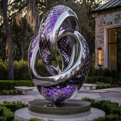 Customized Factory 304 Finishes 3D Mirror Polished 316L Stainless Steel Sculpture For Office Building