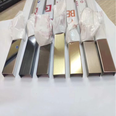 U Shape Stainless Steel Trim Strips For Interior And Exterior Design PVD Colored Skirting Board Edge Wrapping