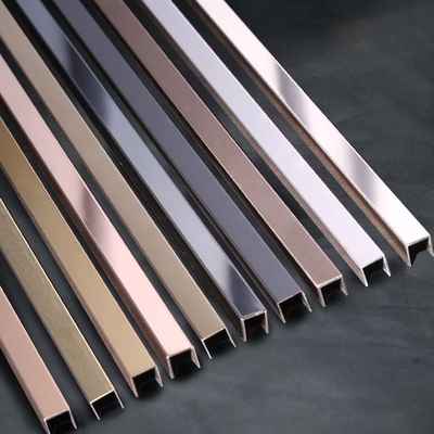 201 304 Gold Black U Shape Stainless Steel Trim Strips Wall Background For Interior And Exterior Design