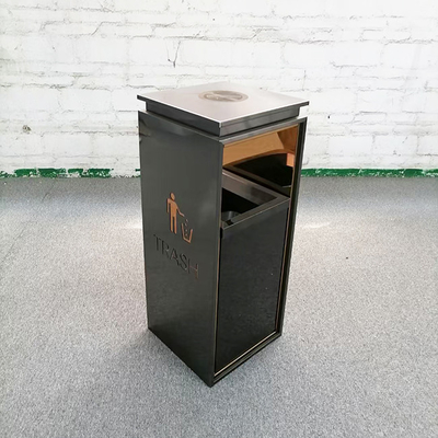 Silver Quality Stainless Steel Metal Garbage Can Storage For Hotel Mall