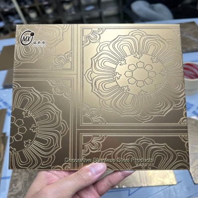 Different Pattern Etched Surface Pvd Coating Stainless Steel Sheet For Design Decoration